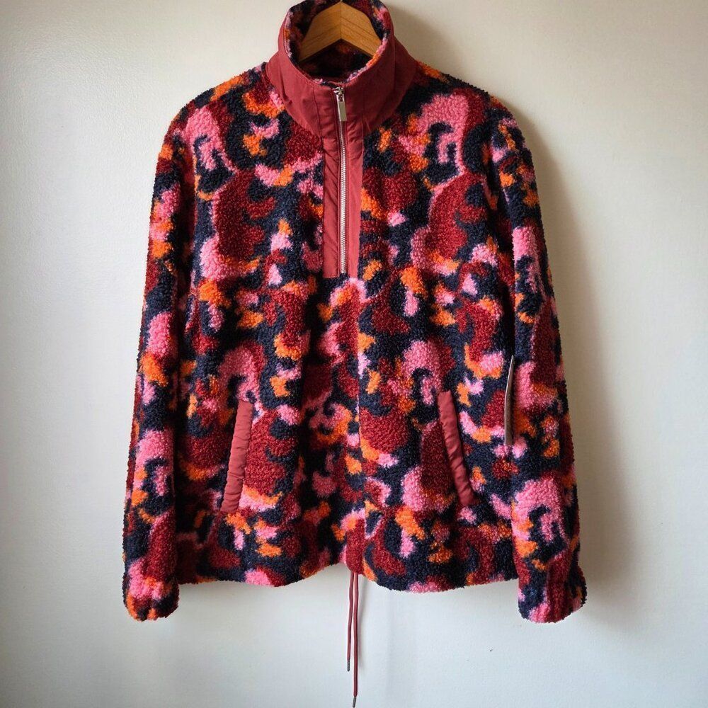 NWT SAGE COLLECTIVE RETRO SWIRL QUARTER ZIP MOCK NECK SWEATER SIZE M